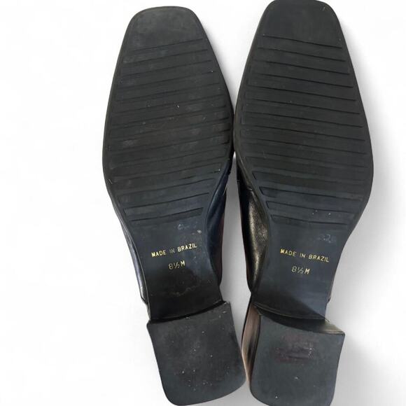 90's vintage NICOLE‎ black Square toe leather Mules Slides size 8 1/2. - Picture 8 of 8